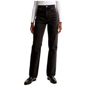 Abercrombie & Fitch The 90’s Straight Ultra High Rise Curve Love Jeans Black